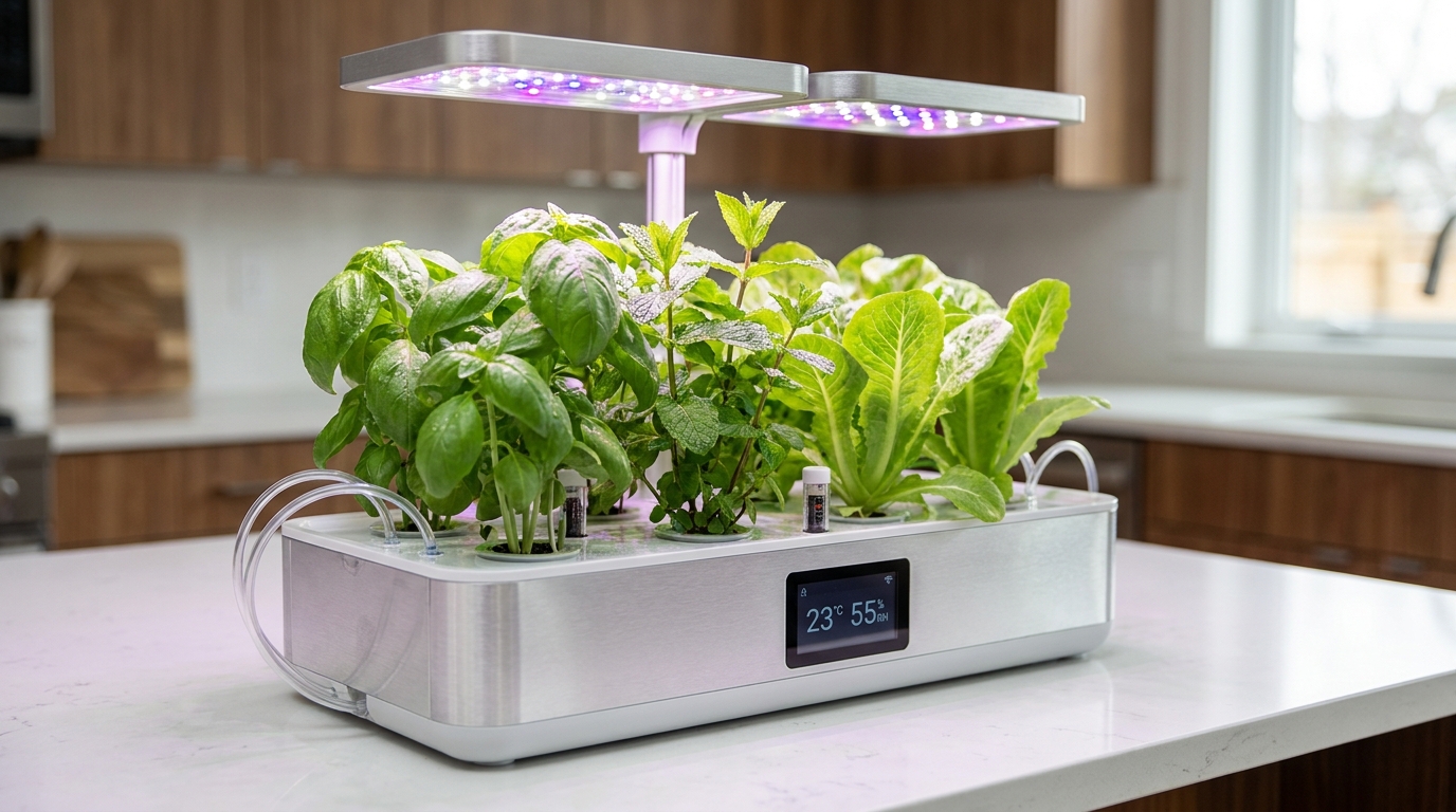 Домашні сади на базі ШІ: як вирощувати ідеальну зелень на кухні, коли алгоритм сам контролює світло та полив.