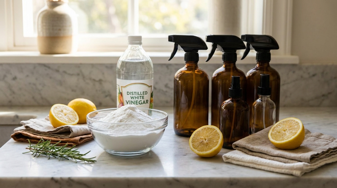 Еко-прибирання: 10 засобів, які можна зробити з соди та оцту.