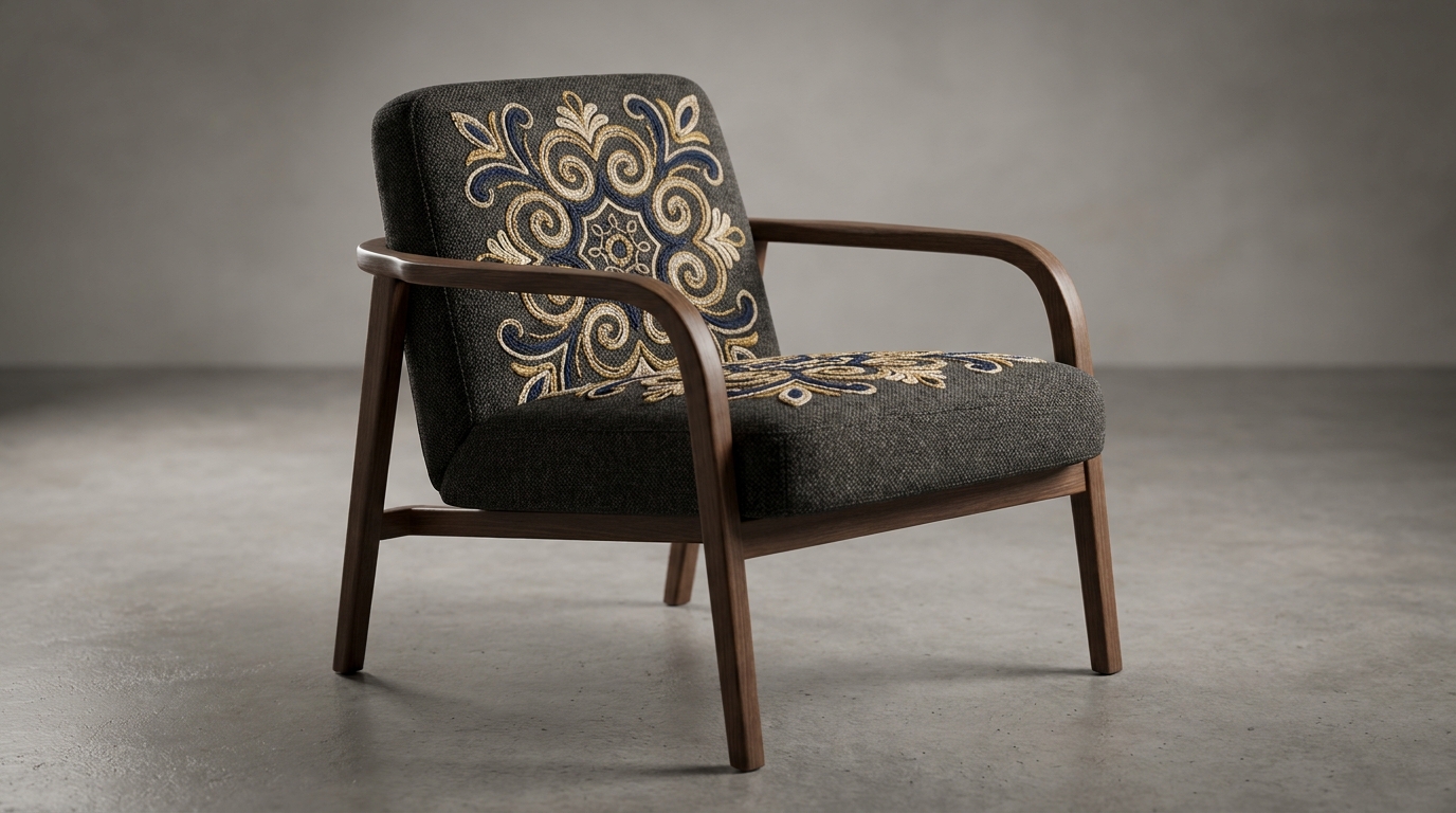 Витончена вишивка на меблях: повернення ремісничого мистецтва у масовий дизайн.