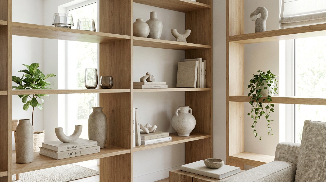 Як стилізувати відкриті полиці, щоб вони не виглядали захаращеними