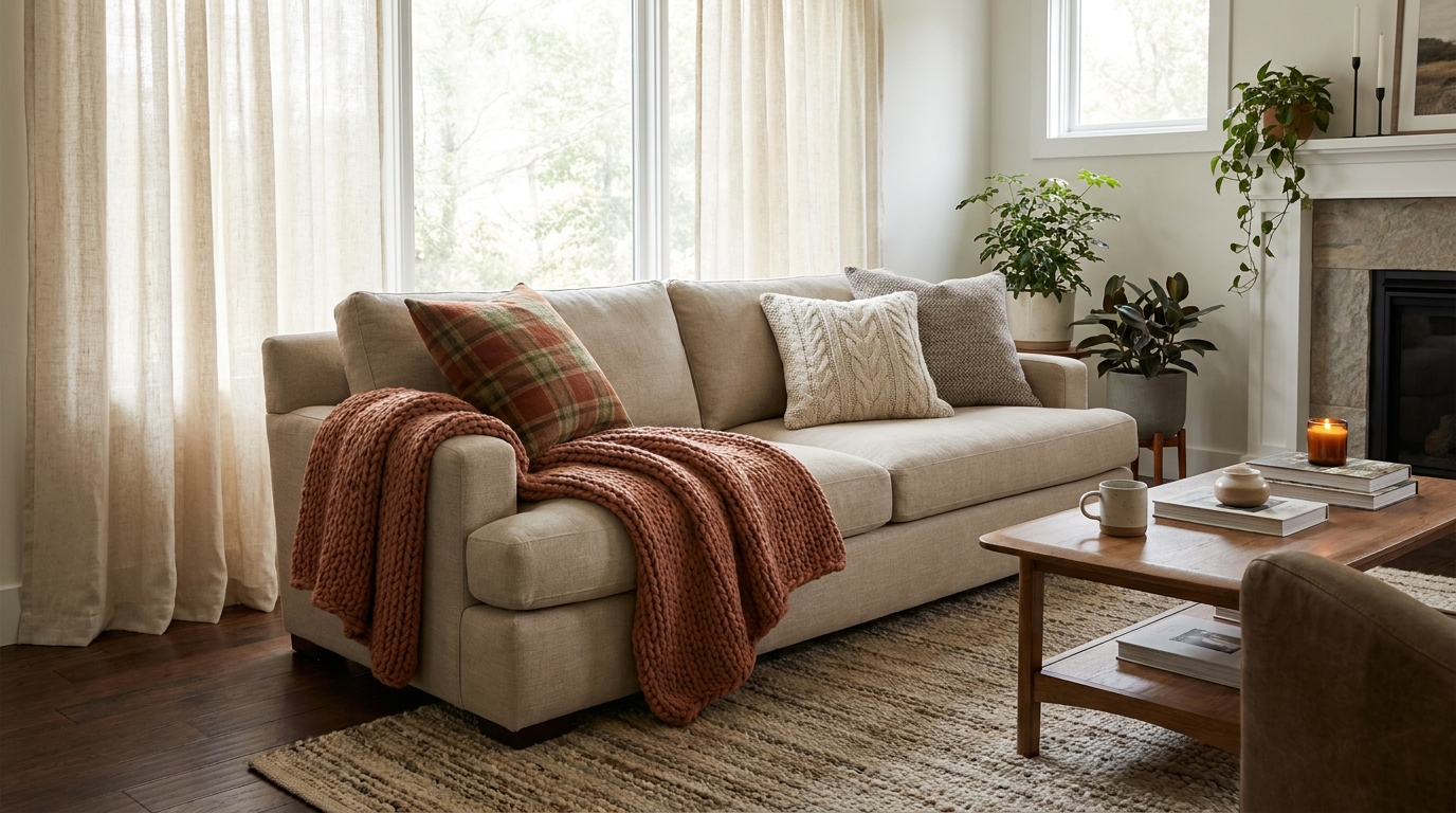 Сезонний декор: як додати затишку за допомогою текстилю.