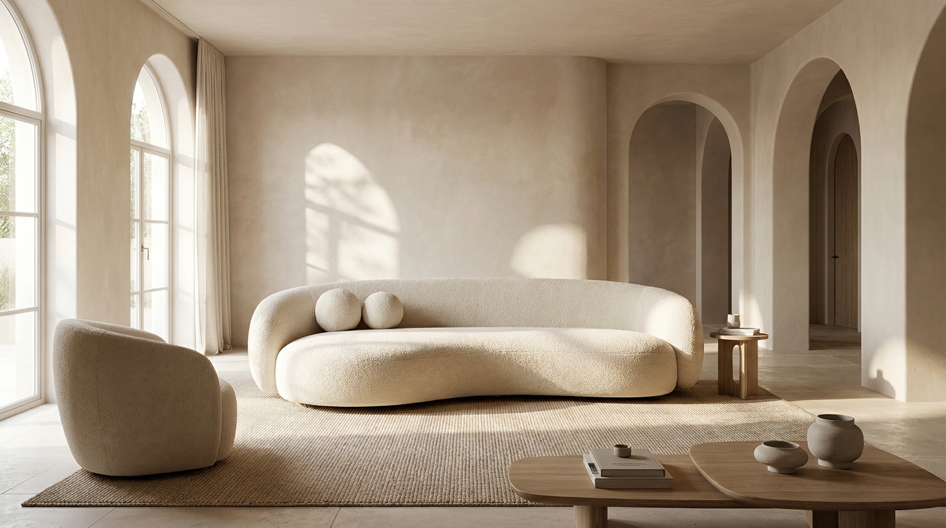 М'яка геометрія та «Пухкі» меблі (Fat Furniture): чому арки, заокруглені кути та об'ємні дивани захопили світ.