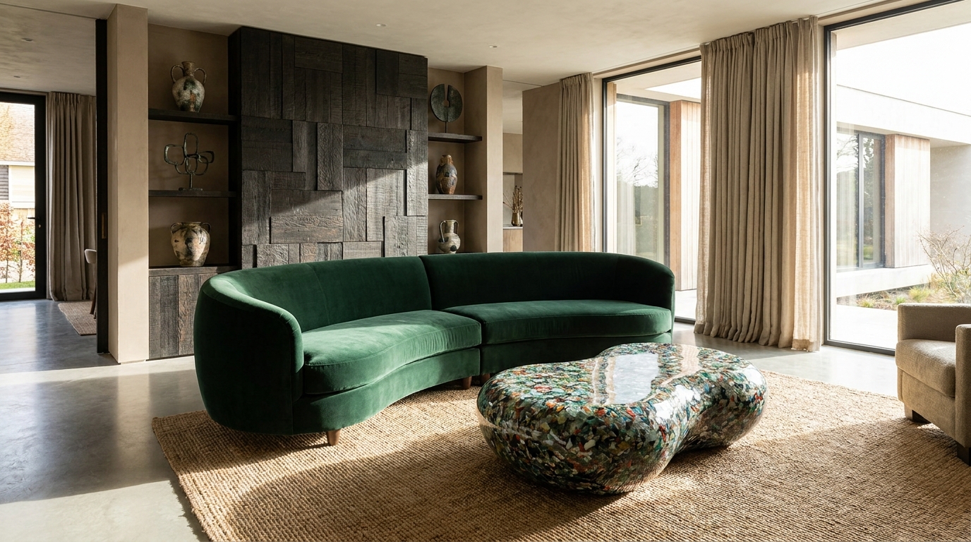 Sustainable Luxury: як створити візуально дорогий інтер'єр з перероблених та регенерованих матеріалів.