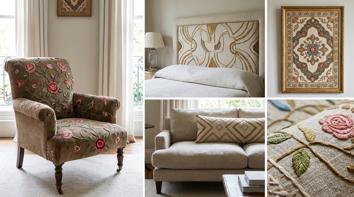 Техніки та стилі витонченої вишивки для меблевих виробів